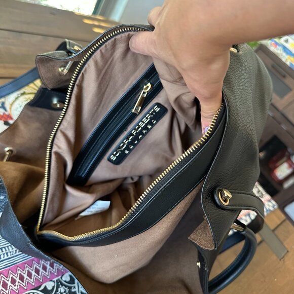 Sondra Roberts 'Squared' Faux Leather Tote Black, EUC - Picture 10 of 11